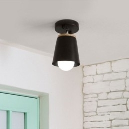 Nordic Iron Spotlight Houten Eenvoudige Plafondlamp (Enkele Lamp)