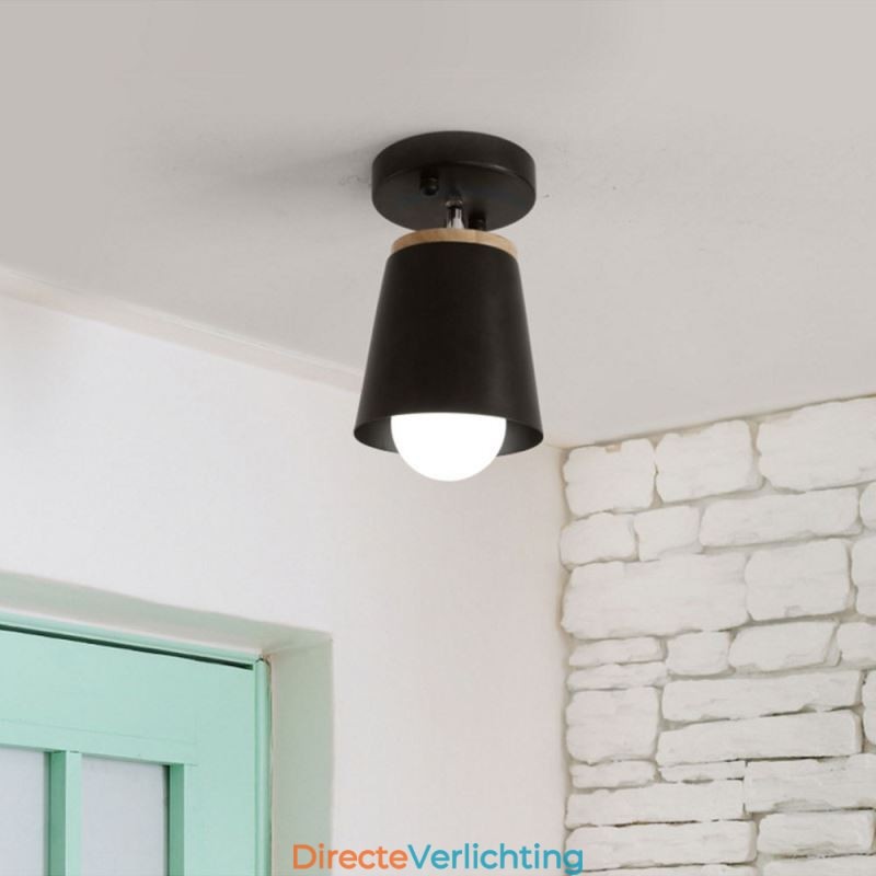 Nordic Iron Spotlight Houten Eenvoudige Plafondlamp (Enkele Lamp)