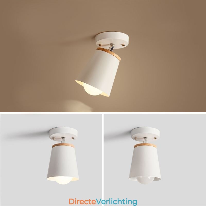 Nordic Iron Spotlight Houten Eenvoudige Plafondlamp (Enkele Lamp)
