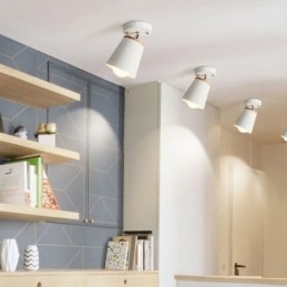 Nordic Iron Spotlight Houten Eenvoudige Plafondlamp (Enkele Lamp)