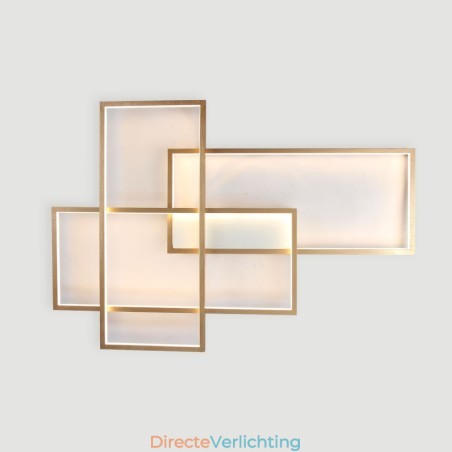Goudkleurige moderne, eigentijdse aluminium plafondlamp met dimmer voor woonkamer/slaapkamer (kan ook als wandlamp worden gebruikt) Goudkleurige moderne, eigentijdse aluminium plafondlamp met dimmer voor woonkamer/slaapkamer (kan ook als wandlamp worden gebruikt)