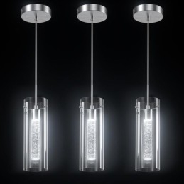 3-lichts artistieke hanglamp met glazen kappen G4-lampvoet
