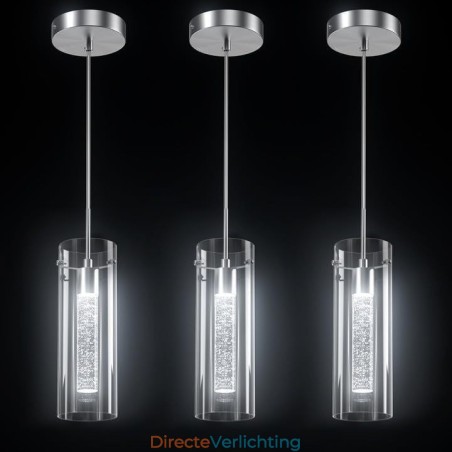 3-lichts artistieke hanglamp met glazen kappen G4-lampvoet 3-lichts artistieke hanglamp met glazen kappen G4-lampvoet