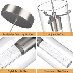 3-lichts artistieke hanglamp met glazen kappen G4-lampvoet
