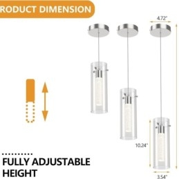 3-lichts artistieke hanglamp met glazen kappen G4-lampvoet