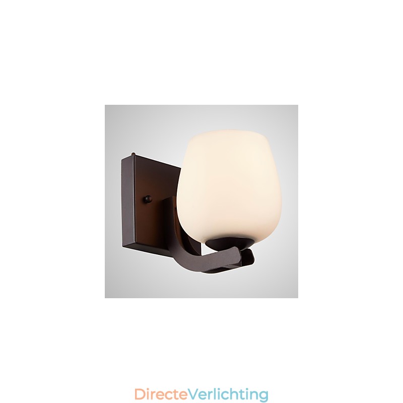Wandlamp van ijzer met glazen kap Klassieke moderne verlichting Wandlampen