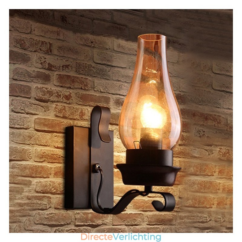Retro Rustieke Scandinavische Glazen Wandlamp Slaapkamer Nachtkastje Wandlamp Vintage Industriële Wandlamp Armaturen