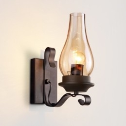 Retro Rustieke Scandinavische Glazen Wandlamp Slaapkamer Nachtkastje Wandlamp Vintage Industriële Wandlamp Armaturen