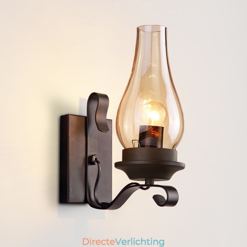 Retro Rustieke Scandinavische Glazen Wandlamp Slaapkamer Nachtkastje Wandlamp Vintage Industriële Wandlamp Armaturen