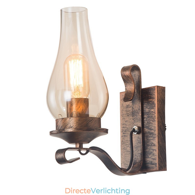 Retro Rustieke Scandinavische Glazen Wandlamp Slaapkamer Nachtkastje Wandlamp Vintage Industriële Wandlamp Armaturen