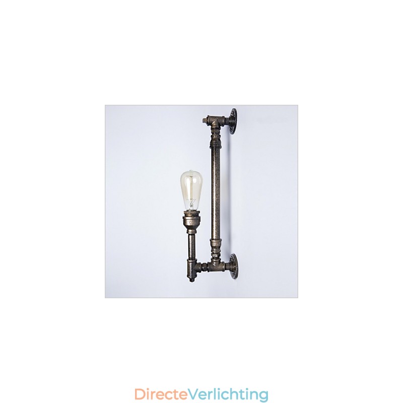 Wroguht ijzeren waterpijp wandlamp vintage gangpadverlichting loft ijzeren wandlamp Edison gloeilamp FJ DB2 046A0