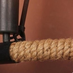 Gecontracteerde balkontraplamp halve cirkel henneptouw wandlamp