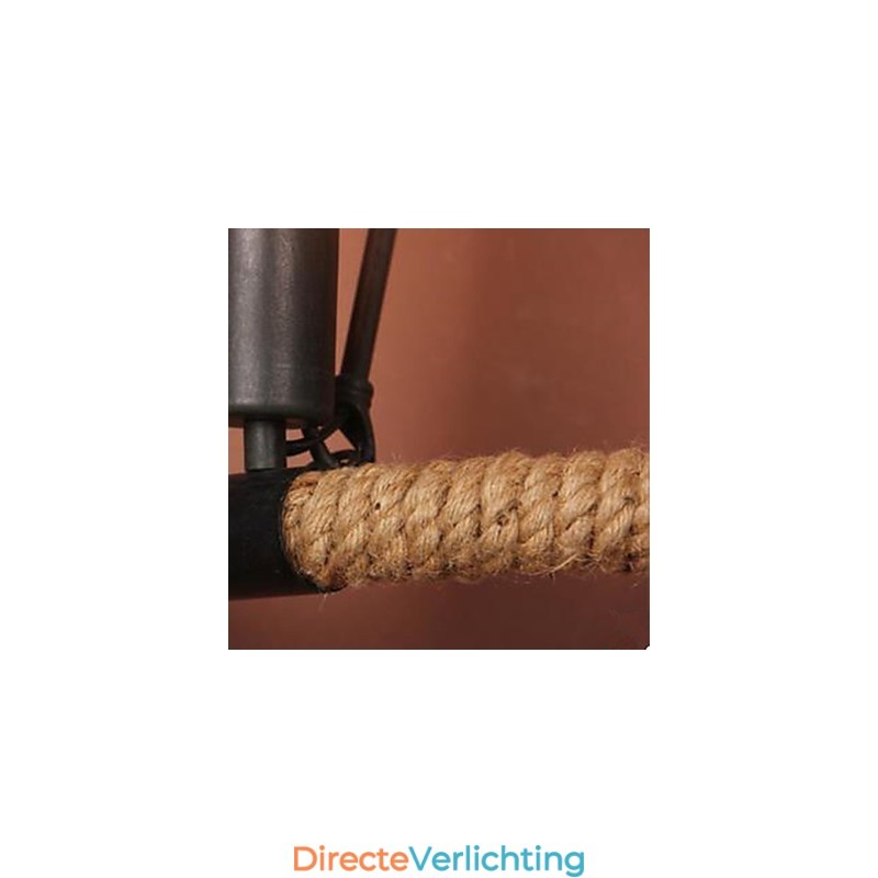 Gecontracteerde balkontraplamp halve cirkel henneptouw wandlamp