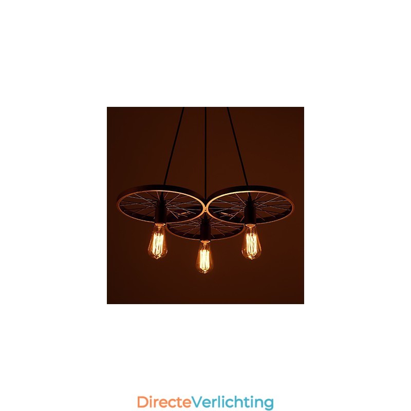 Loft Retro Hanglampen Amerikaanse landelijke smeedijzeren kroonluchter industriële stijl wielen
