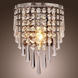 Halfronde wandlamp in kristallook