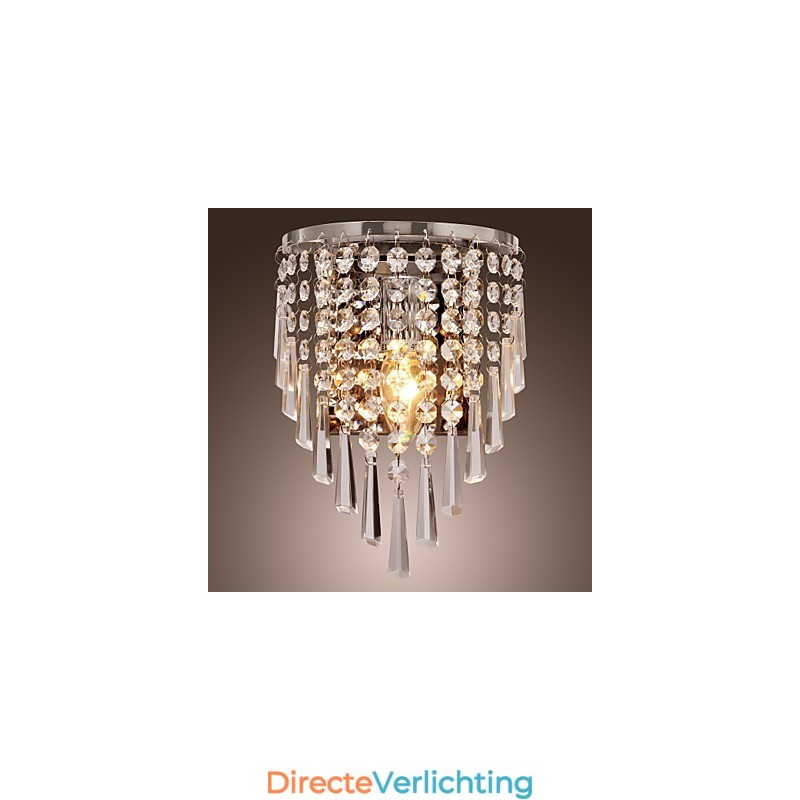 Halfronde wandlamp in kristallook