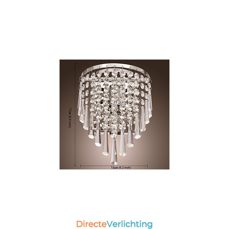 Halfronde wandlamp in kristallook