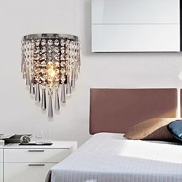 Halfronde wandlamp in kristallook