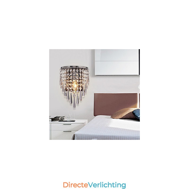 Halfronde wandlamp in kristallook