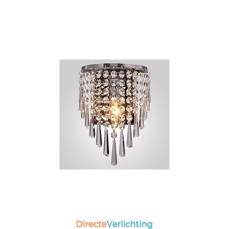 Halfronde wandlamp in kristallook