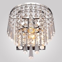 Halfronde wandlamp in kristallook