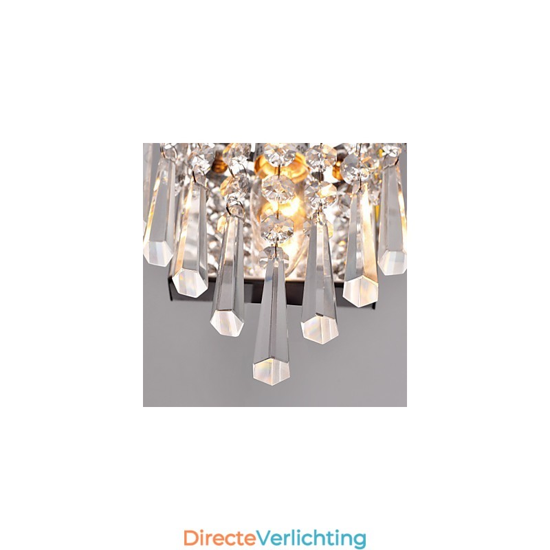Halfronde wandlamp in kristallook