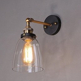 Industriële Edison Simplicity Glazen Wandlamp Metalen Basiskap Eetkamer Studeerkamer Kantoor Gang Wandlamp