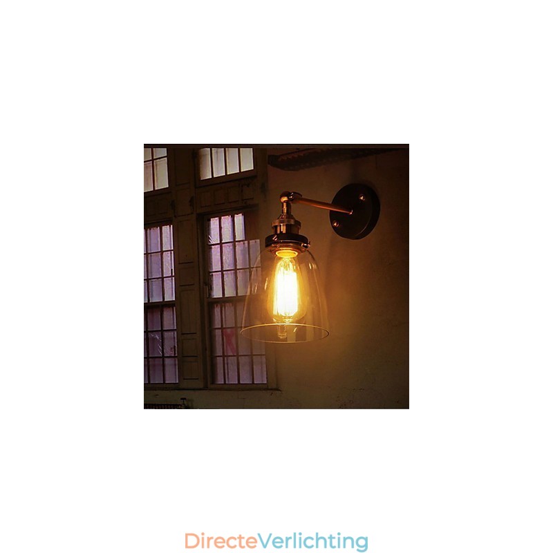 Industriële Edison Simplicity Glazen Wandlamp Metalen Basiskap Eetkamer Studeerkamer Kantoor Gang Wandlamp