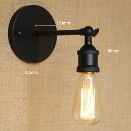 Amerikaans restaurant Bar Café Nachtkastje Gangpad Minimalistische Zwarte Smeedijzeren Wandlamp