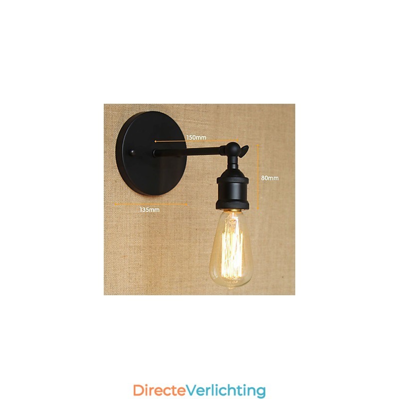 Amerikaans restaurant Bar Café Nachtkastje Gangpad Minimalistische Zwarte Smeedijzeren Wandlamp