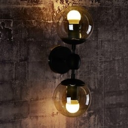 Wandlampen Glazen bol Rustiek Lodge Metaal