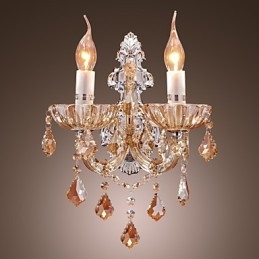 Elegante kristallen wandlamp met 2 lampen