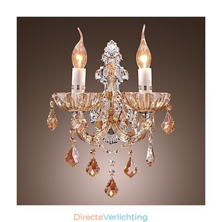 Elegante kristallen wandlamp met 2 lampen Elegante kristallen wandlamp met 2 lampen