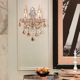 Elegante kristallen wandlamp met 2 lampen