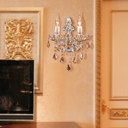 Elegante kristallen wandlamp met 2 lampen