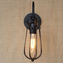 Amerikaanse Landelijke Woonkamerlamp Slaapkamer Balkon Minimalistische Mat Zwarte Bedlamp Decoratieve Kunstmuur