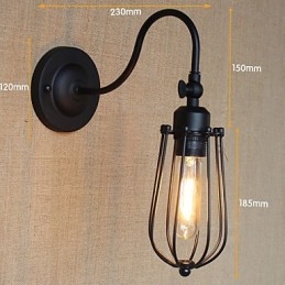 Amerikaanse Landelijke Woonkamerlamp Slaapkamer Balkon Minimalistische Mat Zwarte Bedlamp Decoratieve Kunstmuur