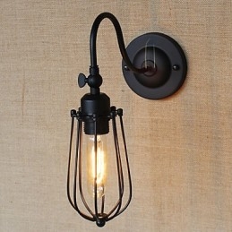 Amerikaanse Landelijke Woonkamerlamp Slaapkamer Balkon Minimalistische Mat Zwarte Bedlamp Decoratieve Kunstmuur