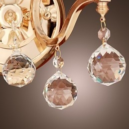 Gouden Kristallen Wandlamp met 2 Lampen