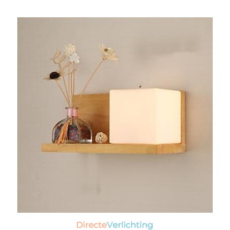 Creatieve eigentijdse en gecontracteerde wandlamp van massief hout en glas Creatieve eigentijdse en gecontracteerde wandlamp van massief hout en glas