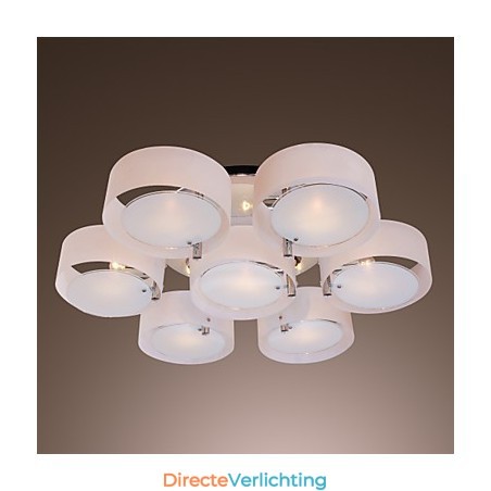 Moderne, eigentijdse kroonluchter van chroommetaal, inbouw Moderne, eigentijdse kroonluchter van chroommetaal, inbouw