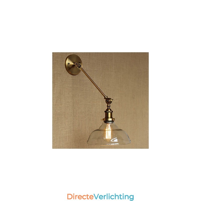 De Iron Glass Bronze Brass Arm Stijl Retro Creatieve Amerikaanse Landelijke Hal Slaapkamer Wandlamp