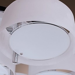 Moderne, eigentijdse kroonluchter van chroommetaal, inbouw