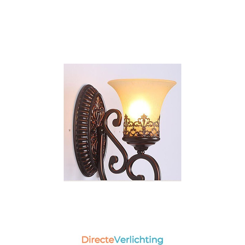 Europa Type Herstel van oude manieren Smeedijzer Slaapkamer Glazen Wandlamp Licht