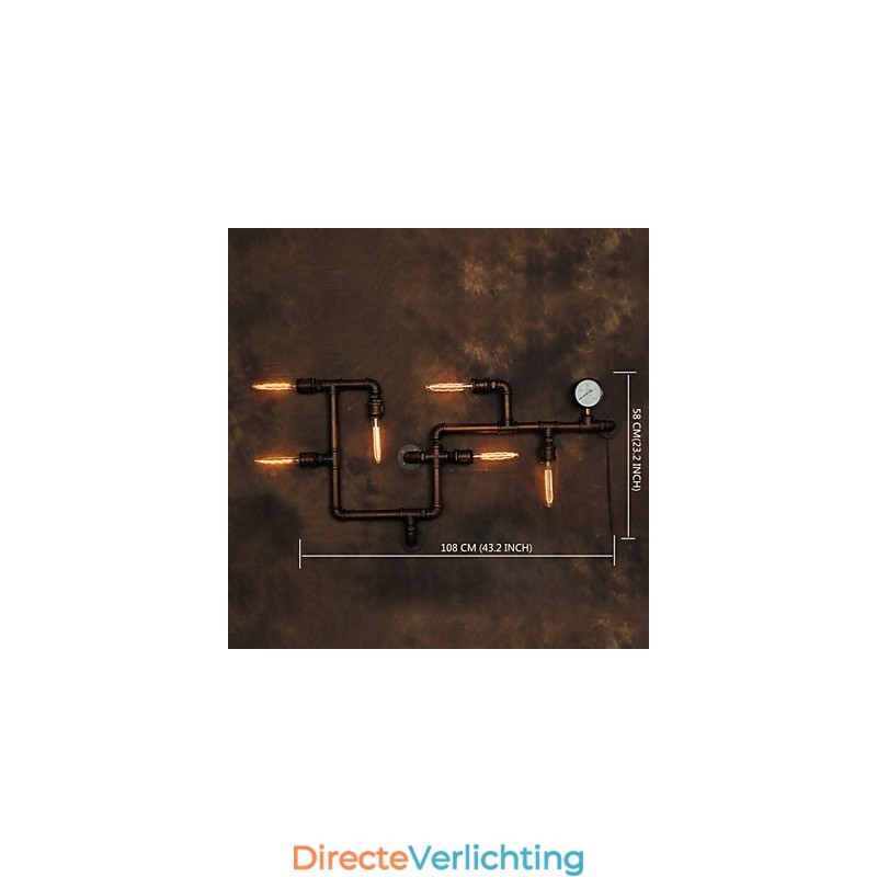 Wandlamp Wandlampen 6 Lampen Brons Afwerking Industriële Stijl Rustieke Lodge Metaal