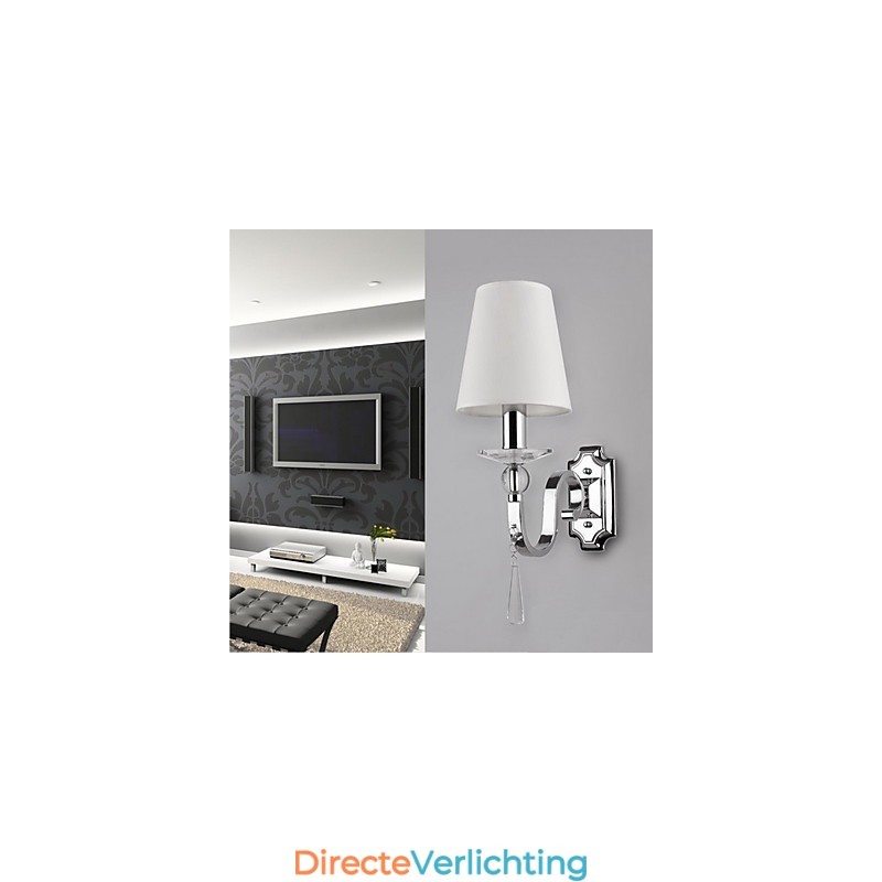 Warmwitte wandlamp met kristallen druppels