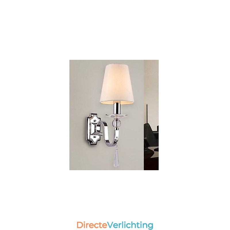 Warmwitte wandlamp met kristallen druppels