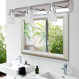Moderne wandlamp met glazen bubbelkap, spiegelfrontstijl