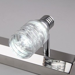 Moderne wandlamp met glazen bubbelkap, spiegelfrontstijl
