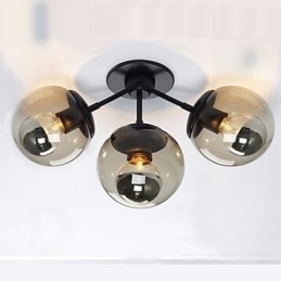 Wandlampen Glazen bol 3 lampen Buiten Binnen Wandlampen Rustieke Lodge Metaal